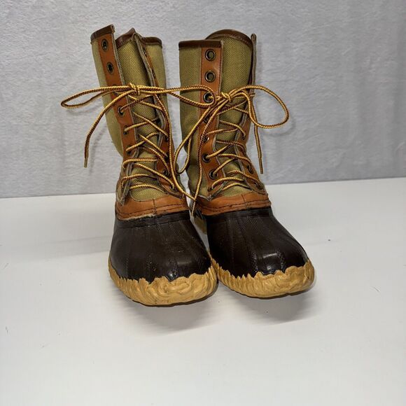 Vintage Sorel Canvas Duck‎ Mid Farm Work Rain Boots Sz. Men's 8/ Women's 10 - Picture 1 of 7